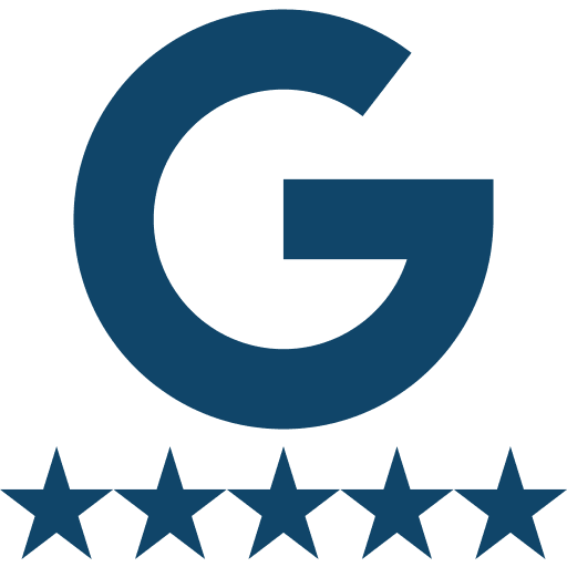 Google logo with the letter "G" above five stars.